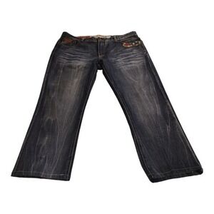 Winchester Mens Vintage Size 40 x 34 Dark Acid Wash American Flag Denim Jeans